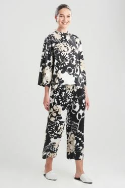 Soleil-Printed Matte Satin PJ 12 Soleil-Printed Matte Satin PJ -Natori Sales Shop Soleil Printed Matte Satin PJ Black Taupe Combo by N Natori 32447.1690798135