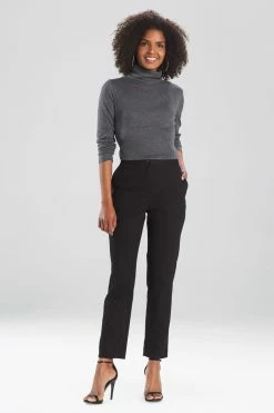 Stretch Cotton Twill Ankle Pants