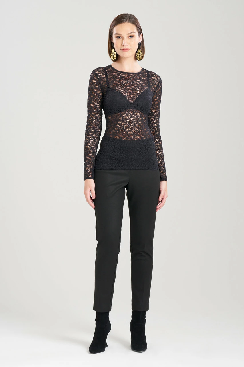 Stretch Scroll Lace Long Sleeve Top 1 Stretch Scroll Lace Long Sleeve Top