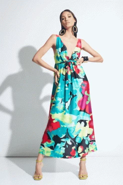 Suisai Gown -Natori Sales Shop Suisai Gown Black Multi by Natori 38753.1675877614