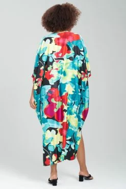 Suisai Zip Caftan -Natori Sales Shop Suisai Zip Caftan Black Multi by Natori 4 28649.1675269607