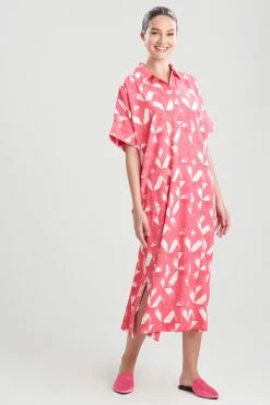 Sumi Short Sleeve Caftan -Natori Sales Shop Sumi Short Sleeve Caftan Watermelon by Natori 58315.1645133228