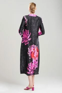 Sumida Charmeuse Beaded Silk Caftan -Natori Sales Shop Sumida Charmeuse Beaded Silk Caftan Black by JN 2 62845.1661961826