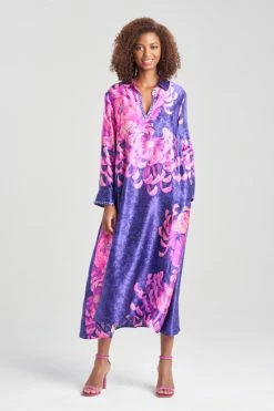Sumida Charmeuse Beaded Silk Caftan