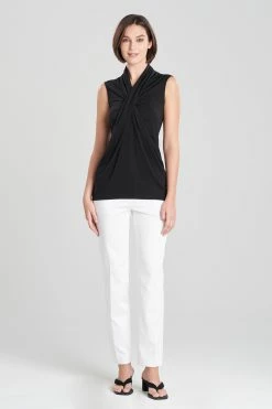 TENCEL™ Jersey Crossover Top -Natori Sales Shop TENCEL Jersey Crossover Top Black by Natori 21119.1674235607