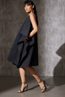 Taffeta Handkerchief Dress 7 Taffeta Handkerchief Dress -Natori Sales Shop Taffeta Handkerchief Midi Dress Black by Natori 65063.1686690680