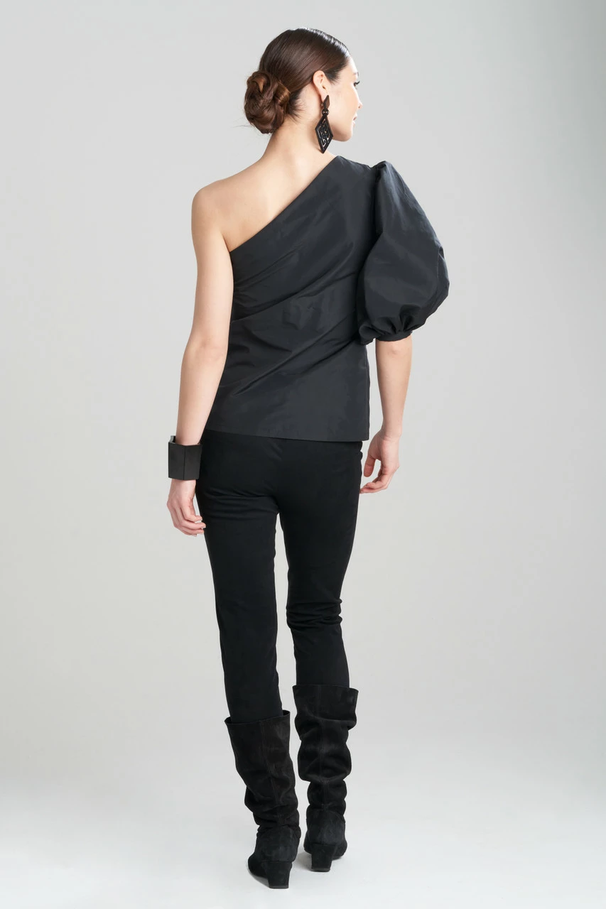 Taffeta One Shoulder Balloon Sleeve Top 2 Taffeta One Shoulder Balloon Sleeve Top - Image 2
