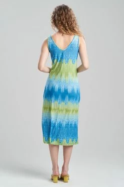 Tahiti V-Neck Gown -Natori Sales Shop Tahiti Gown Blue Green by N Natori 2 57946.1675436638