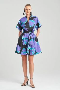 Taichou Cotton Chino Mandarin Belted Shirtdress