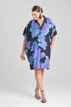 Taichou Cotton Silk Caftan Dress -Natori Sales Shop Taichou Cotton Silk Caftan Dress Lavender by Natori 3 09866.1668691081