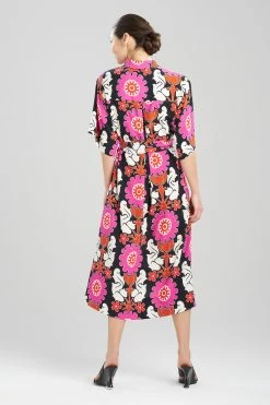 Talitha Crepe A-Line Belted Shirtdress -Natori Sales Shop Talitha Crepe A Line Belted Shirtdress Black by Natori 2 37325.1683639396