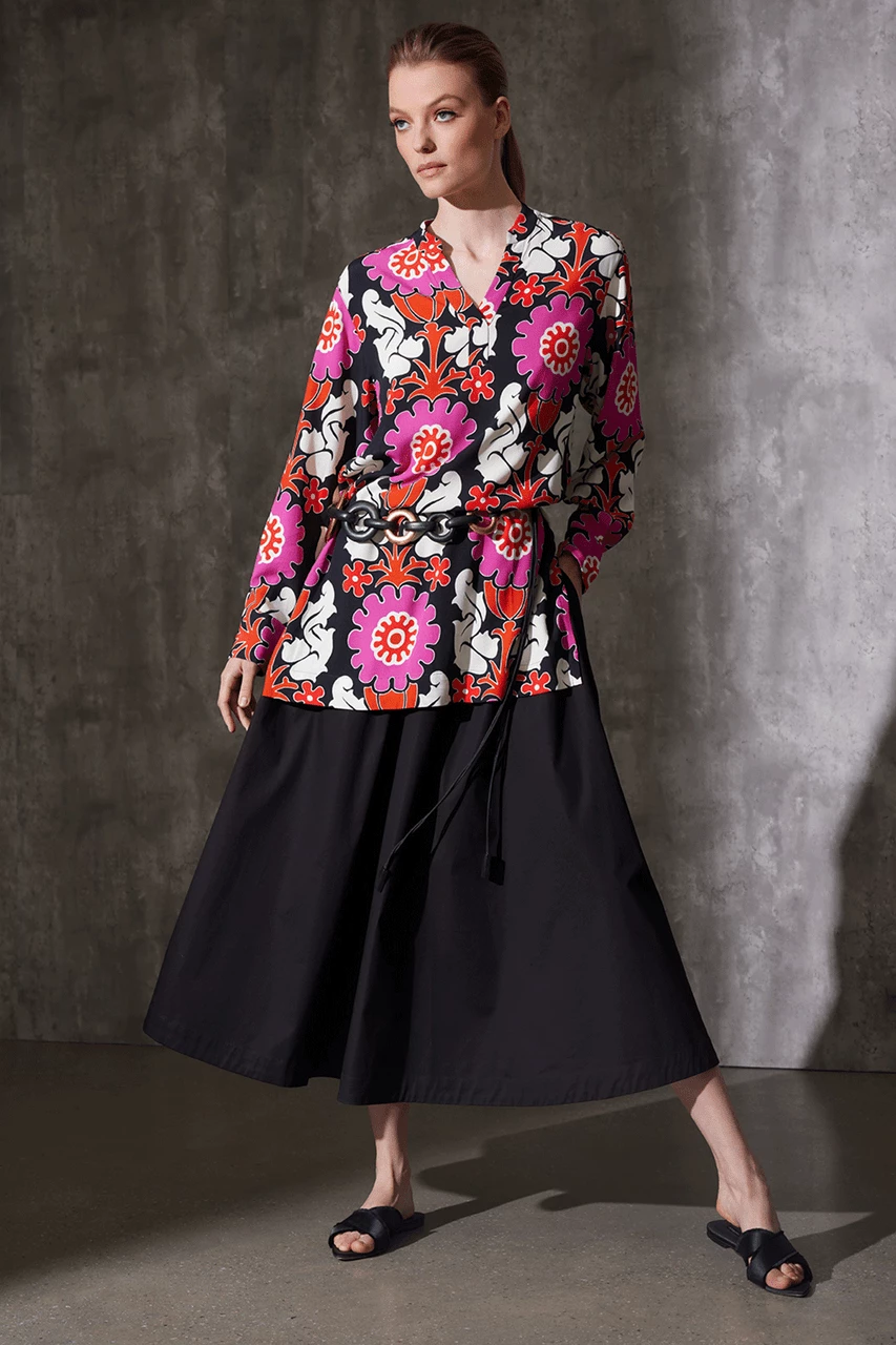 Talitha Crepe Barong Half Placket Shirt 4 Talitha Crepe Barong Half Placket Shirt - Image 4