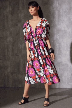 Talitha Crepe Shirred Empire Waist Dress 7 Talitha Crepe Shirred Empire Waist Dress -Natori Sales Shop Talitha Crepe Shirred Empire Waist Dress Black by Natori 41162.1686689988
