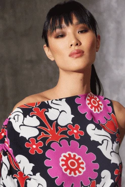 Talitha Crepe Sleeveless Drape Top -Natori Sales Shop Talitha Crepe Sleeveless Drape Top Black by Natori 2 68715.1686690042