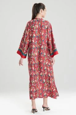 Tea Garden Caftan -Natori Sales Shop Tea Garden Caftan Red Multi by Natori 2 72550.1641511645