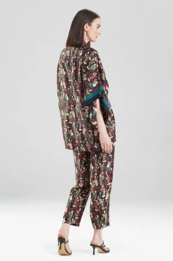 Tea Garden Robe -Natori Sales Shop Tea Garden Robe Black Multi by Natori 2 73950.1634307416