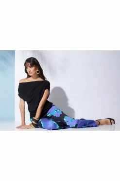 Tencel™ Asymmetrical Drape Top -Natori Sales Shop Tencel Asymmetrical Drape Top Black by Natori 2 85075.1670954710