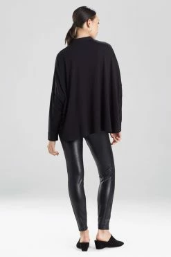 TENCEL™ Jersey Caftan Shirt -Natori Sales Shop Tencel Jersey Caftan Shirt Black by Natori 2 76972.1625067586