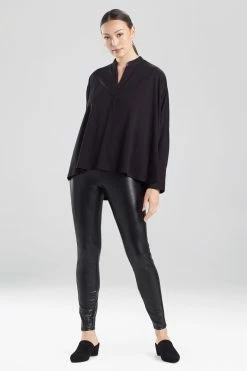 TENCEL™ Jersey Caftan Shirt -Natori Sales Shop Tencel Jersey Caftan Shirt Black by Natori 05539.1665498276