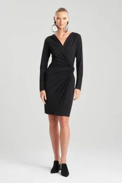 Tencel™ Jersey Long Sleeve Drape Dress
