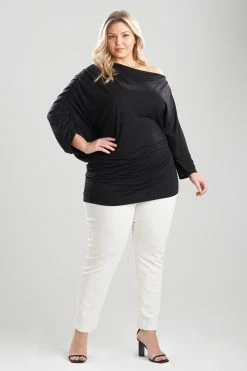 TENCEL™ Jersey Ruched Top -Natori Sales Shop Tencel Jersey Ruched Top Black by Natori 3 70747.1645129127