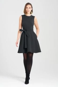 Textured Cotton Jacquard Fit & Flare Dress
