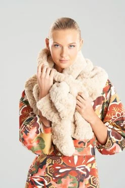 Textured Faux Fur Scarf -Natori Sales Shop Textured Faux Fur Scarf Natural by Natori 3 13764.1663261659