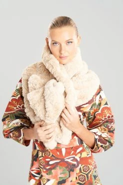 Textured Faux Fur Scarf -Natori Sales Shop Textured Faux Fur Scarf Natural by Natori 4 74112.1663261658