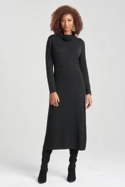 Textured Mandalay Turtleneck Dress 8 Textured Mandalay Turtleneck Dress -Natori Sales Shop Textured Mandalay Turtleneck Dress Black by Natori 40537.1662142857