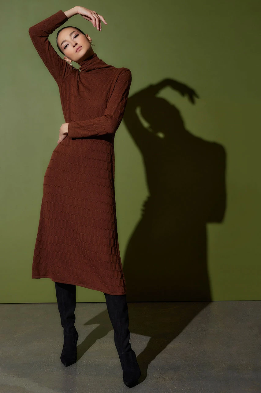 Textured Mandalay Turtleneck Dress 6 Textured Mandalay Turtleneck Dress - Image 6