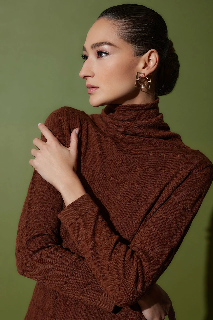Textured Mandalay Turtleneck Dress 5 Textured Mandalay Turtleneck Dress - Image 5