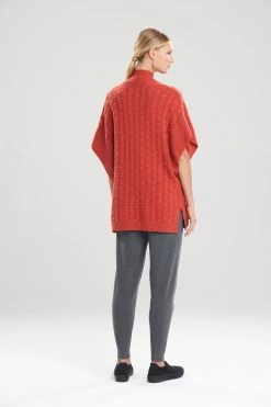 Umeda-Sweater Knit Topper 13 Umeda-Sweater Knit Topper -Natori Sales Shop Umeda Sweater Knit Poncho Top Cinnabarby Natori 2 37608.1640826482
