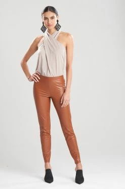 Vegan Leatherette Leggings -Natori Sales Shop Vegan Leatherette Leggings Cognacc by Natori 56091.1661291655