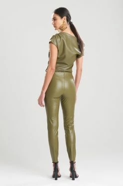 Vegan Leatherette Leggings -Natori Sales Shop Vegan Leatherette Leggings Olive by Natori 2 93066.1661291669