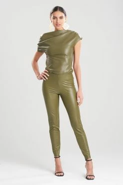 Vegan Leatherette Leggings -Natori Sales Shop Vegan Leatherette Leggings Olive by Natori 80610.1661291668