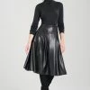 Vegan Luxe Lambskin A-line Pleated Skirt