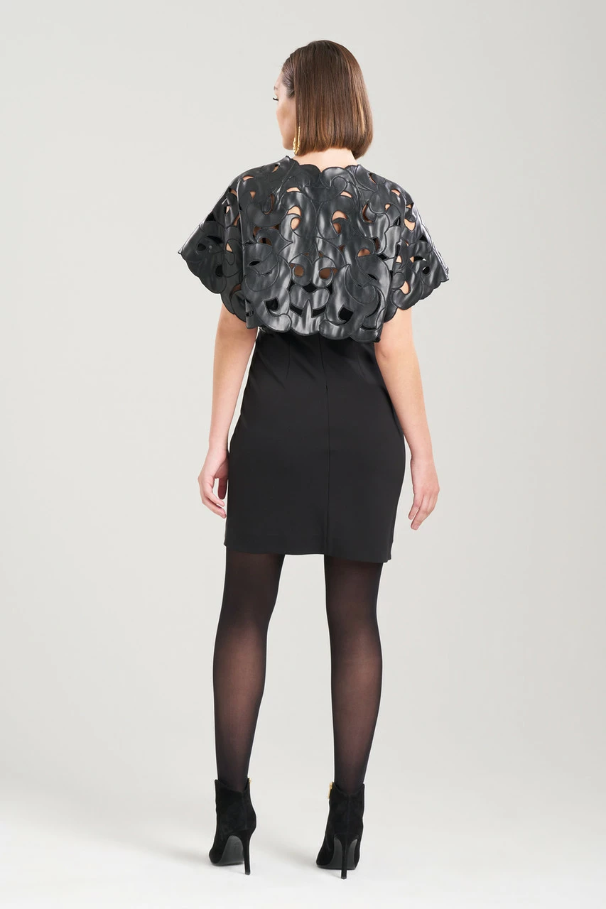 Vegan Luxe Lambskin Embroidered Scroll Bolero 2 Vegan Luxe Lambskin Embroidered Scroll Bolero - Image 2