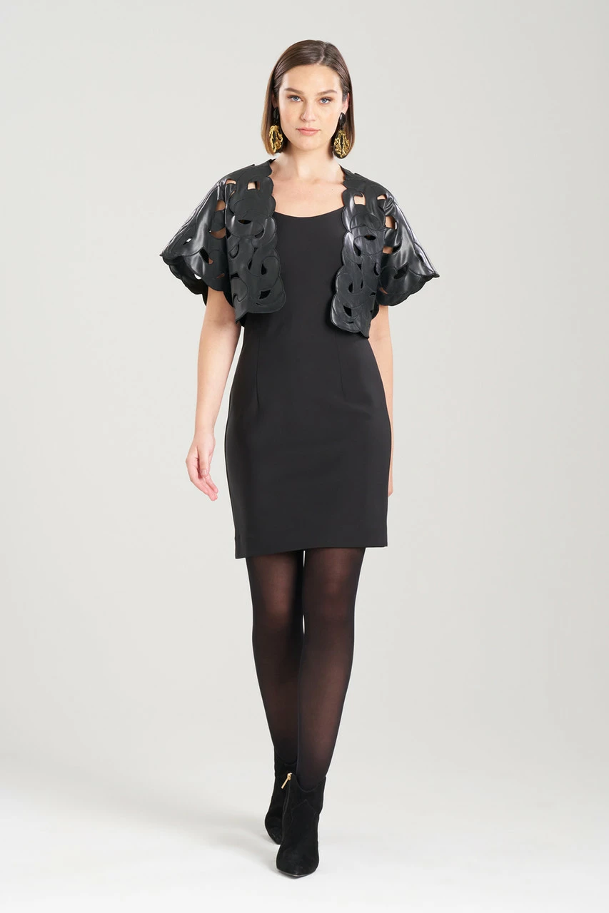 Vegan Luxe Lambskin Embroidered Scroll Bolero 1 Vegan Luxe Lambskin Embroidered Scroll Bolero