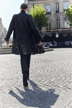 Vegan Luxe Lambskin Embroidered Scroll Coat -Natori Sales Shop Vegan Luxe Lambskin Embroidered Kimono Coat Black by Natori 2 45278.1691154473