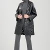 Vegan Luxe Lambskin Embroidered Scroll Coat