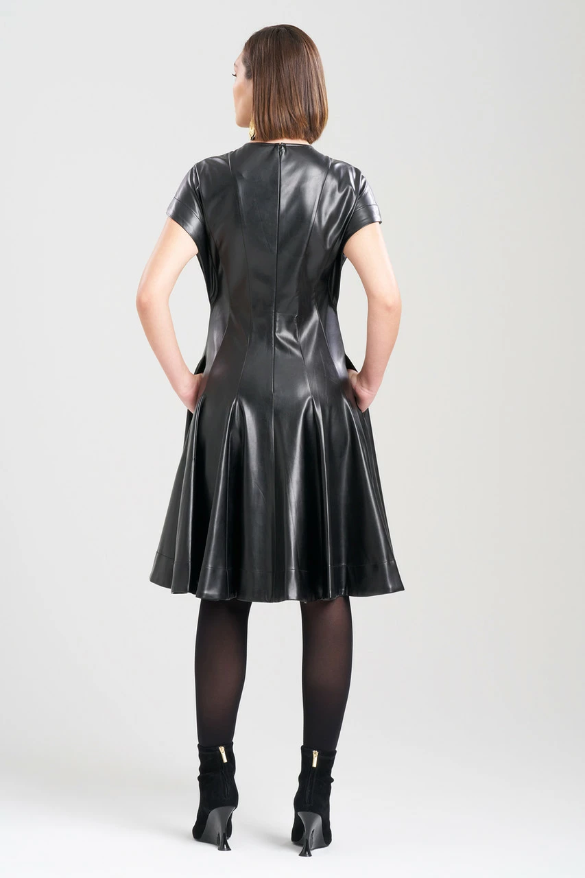 Vegan Luxe Lambskin Fit & Flare Dress 2 Vegan Luxe Lambskin Fit & Flare Dress - Image 2