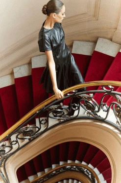 Vegan Luxe Lambskin Fit & Flare Dress 8 Vegan Luxe Lambskin Fit & Flare Dress -Natori Sales Shop Vegan Luxe Lambskin Fit Flare Dress Black by Natori 2 22638.1691150923