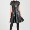 Vegan Luxe Lambskin Fit & Flare Dress