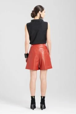 Vegan Luxe Lambskin Shorts -Natori Sales Shop Vegan Luxe Lambskin Shorts Ginger Spice by Natori 2 77676.1689779362
