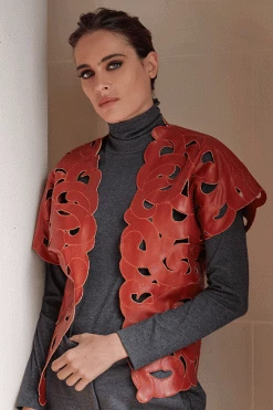 Vegan Luxe Lambskin Vest 5 Vegan Luxe Lambskin Vest -Natori Sales Shop Vegan Luxe Lambskin Vest Ginger Spice by Natori 53745.1690974755