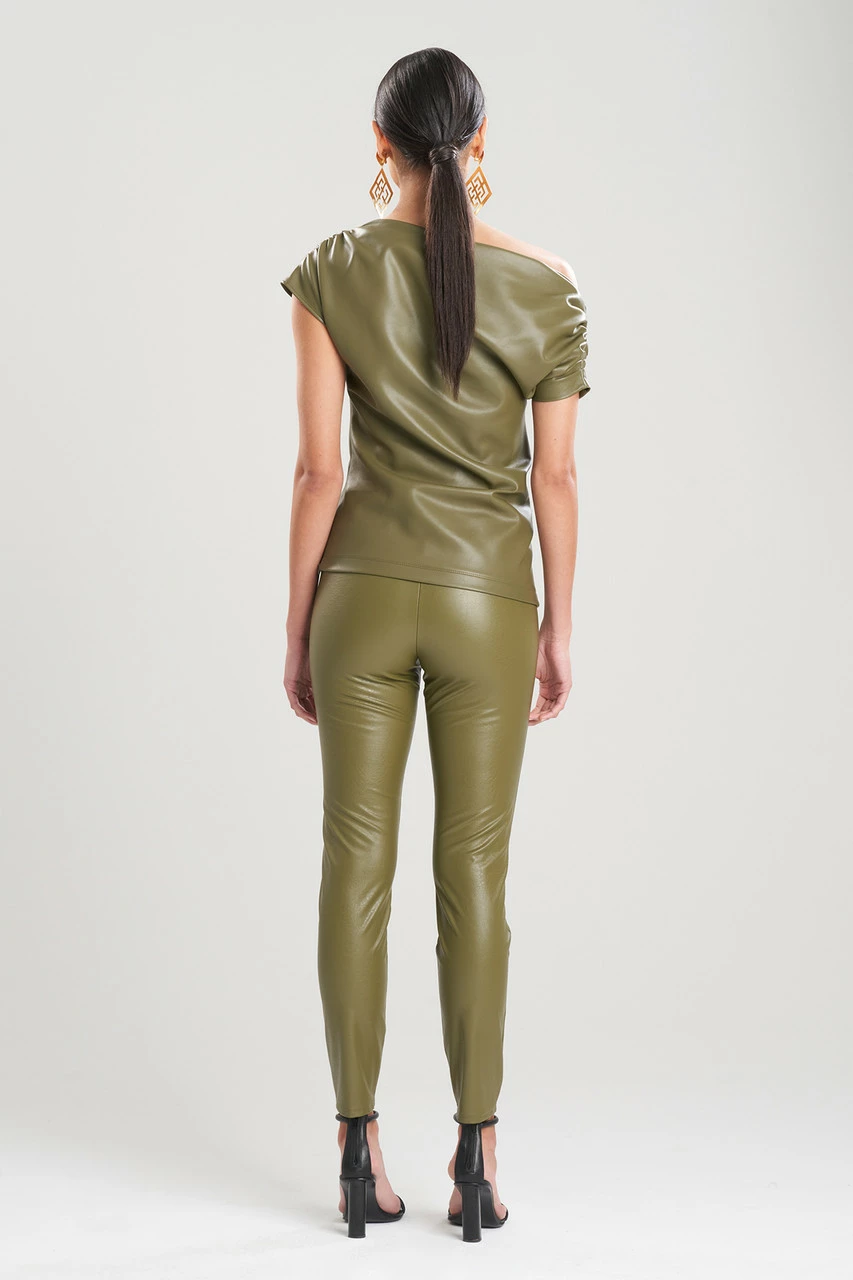Vegan Luxe Leather Asymmetrical Drape Top 2 Vegan Luxe Leather Asymmetrical Drape Top - Image 2