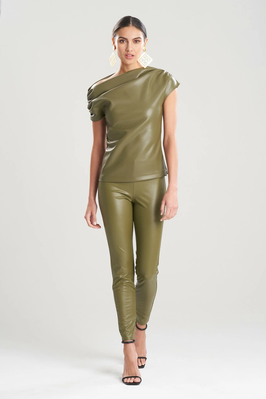 Vegan Luxe Leather Asymmetrical Drape Top 1 Vegan Luxe Leather Asymmetrical Drape Top