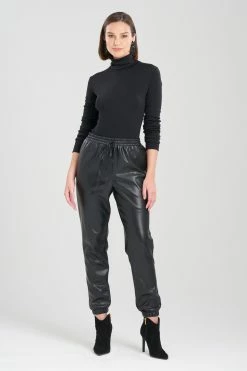 Vegan Luxe Lambskin Jogger Pants 18 Vegan Luxe Lambskin Jogger Pants -Natori Sales Shop Vegan Luxe Leather Jogger Pants Black by Natori 77022.1690830404