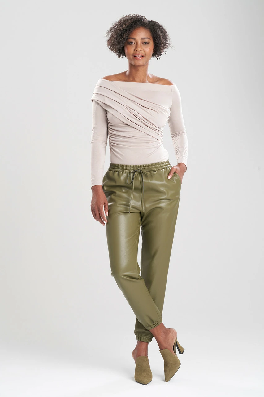 Vegan Luxe Lambskin Jogger Pants 1 Vegan Luxe Lambskin Jogger Pants