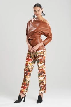 Vegan Luxe Leather Ruched Top